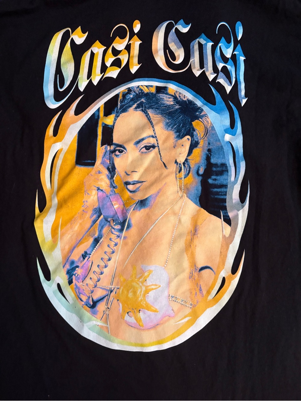 ANITTA Black Graphic Tee with Rainbow Ombre Logo - Picture 4 of 4